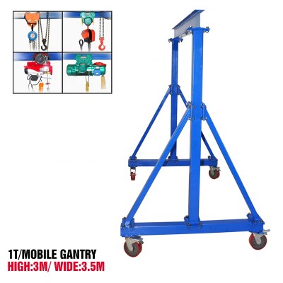 4 wheels 1 ton mini portable mobile gantry crane Gantry Cranes 1T H3M W3.5M