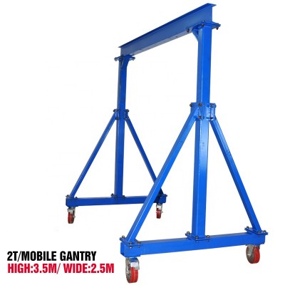 Mobile Single Girder Gantry Mini Crane Best Price Gantry Cranes 2T H3.5M W2.5M