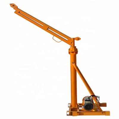 Factory Small outdoor mobile lifting round jib 180 degree mini construction crane, 220V power supply for sale 200kg-12m-220V