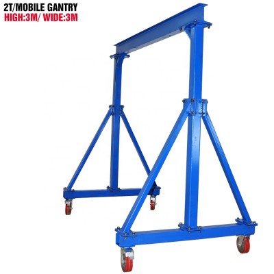 Adjustable Portable Mobile Gantry Cranes Aluminium, 1 Ton Light Duty Mini Lifting Gantry Crane Gantry Cranes 2T H3M W3M