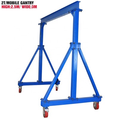 Price for mobile gantry crane running on the rail in workshop Gantry Cranes 2T H2.5M W3M