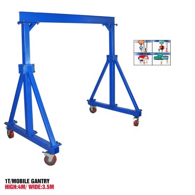 Top design single girder gantry 1 ton mobile crane Gantry Cranes 1T H4M W3.5M