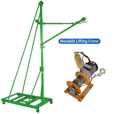 Hot size Mobile electric , small moving construction with wheels, material lifting crane for sale 500kg-30m-220V