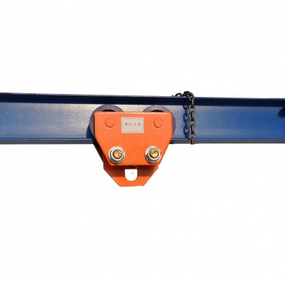 manual flange width push beam Plain single track trolley 2 ton T type hand trolley  track 94-124mm