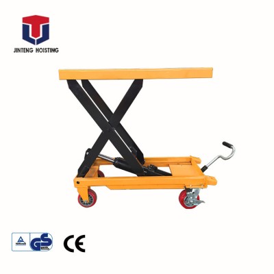 0.5 ton high lifting manual platform truck lift 0.9m-500kg