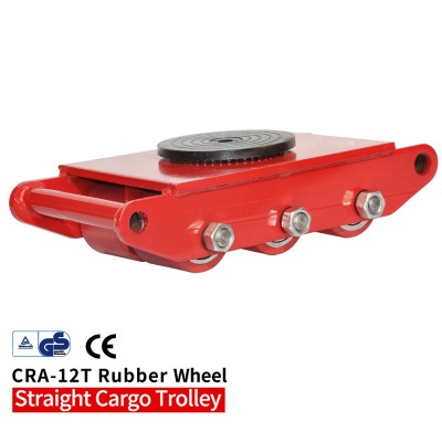 12T 26400lb Machinery Mover, 360 Degree Rotation Cap Dolly Machinery Cargo Trolley with Polyurethane Wheels CRA-12T-RW