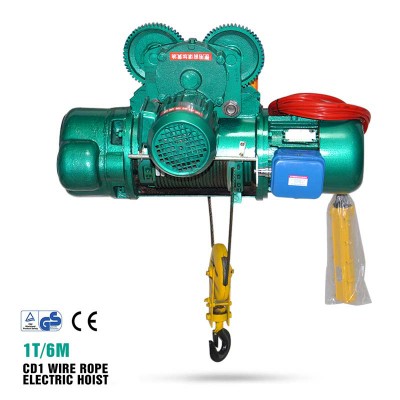 Widely Used Flexible 1Ton Electric Wire Rope Hoist with Competitive Price SS-CD1-1T 6M 380V