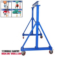 4 wheels 1 ton mini portable mobile gantry crane Gantry Cranes 1T H3M W2.5M